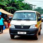 Gbaka Scene**

"A vibrant gbaka (minibus) in Abidjan, Ivory Coast, fully clothed passengers inside, appropriate attire, safe for work. Exterior shot, bustling city street background, colorful market stalls. Perfect anatomy, correct proportions, natural pose. Professional, family-friendly, high quality."

**