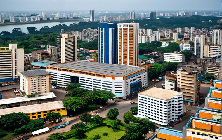 코트디부아르 여행 안전 정보 - Abidjan Cityscape**

"A vibrant, daytime view of Abidjan, C&ocirc;te d'Ivoire, showcasing modern buildings...